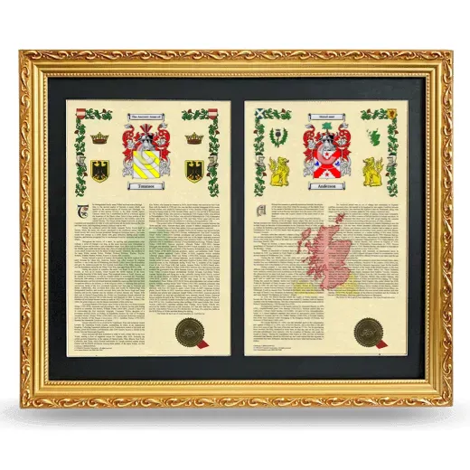 Double Armorial History Framed - Gold