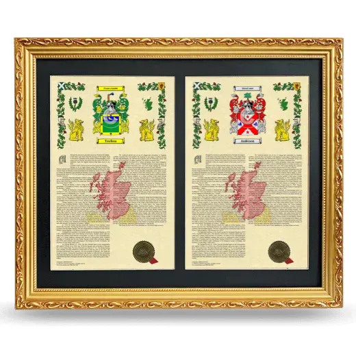 Double Armorial History Framed - Gold