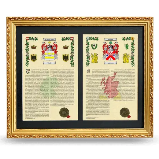Double Armorial History Framed - Gold