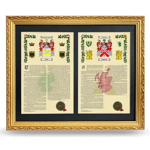 Double Armorial History Framed - Gold