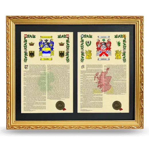 Double Armorial History Framed - Gold