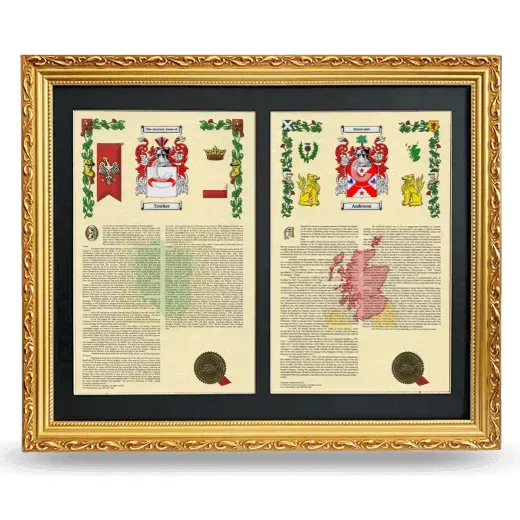 Double Armorial History Framed - Gold