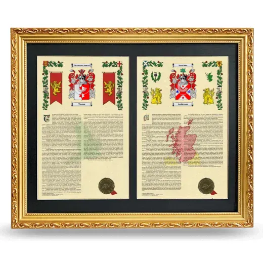 Double Armorial History Framed - Gold