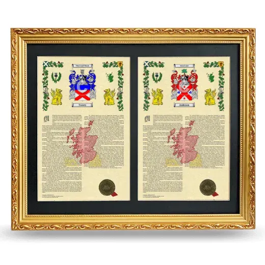 Double Armorial History Framed - Gold