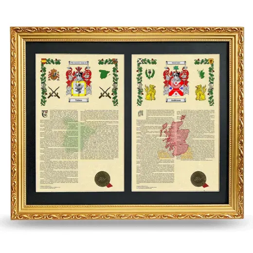 Double Armorial History Framed - Gold