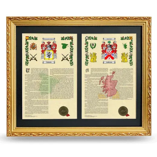 Double Armorial History Framed - Gold