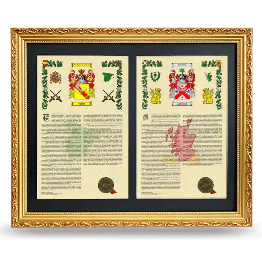 Double Armorial History Framed - Gold
