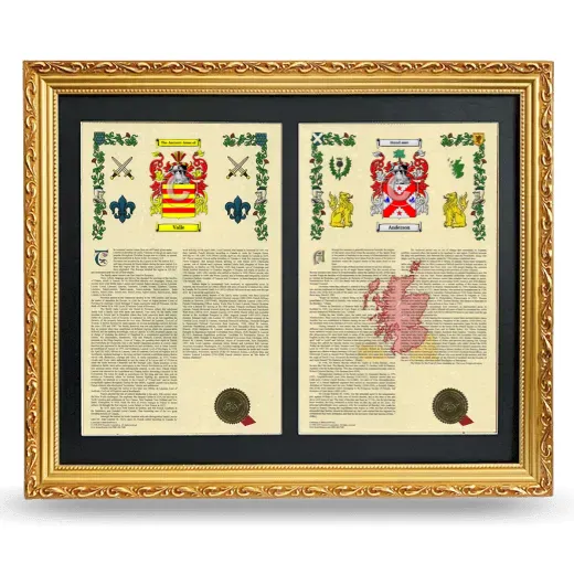 Double Armorial History Framed - Gold