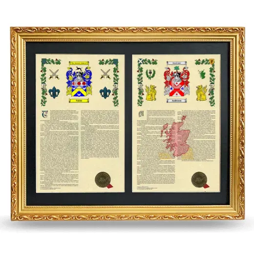 Double Armorial History Framed - Gold