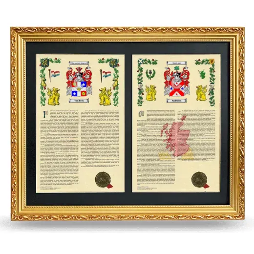 Double Armorial History Framed - Gold