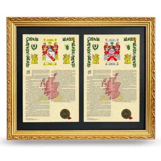 Double Armorial History Framed - Gold