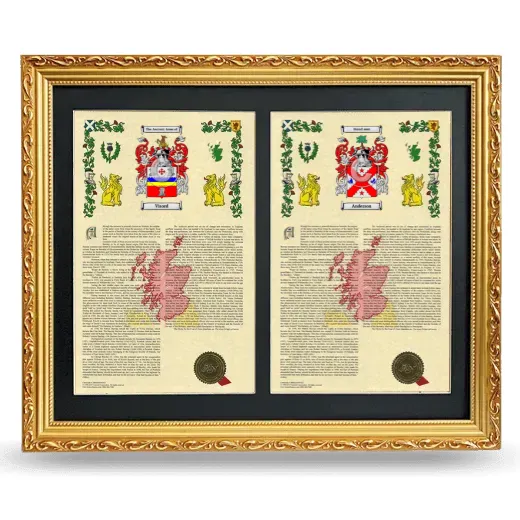 Double Armorial History Framed - Gold