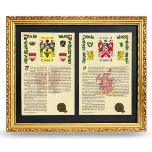 Double Armorial History Framed - Gold