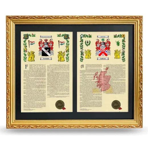 Double Armorial History Framed - Gold