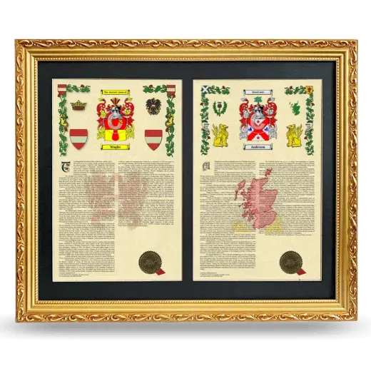 Double Armorial History Framed - Gold