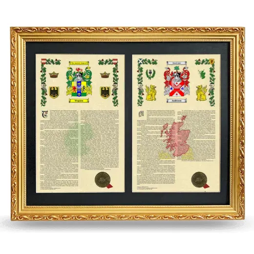 Double Armorial History Framed - Gold