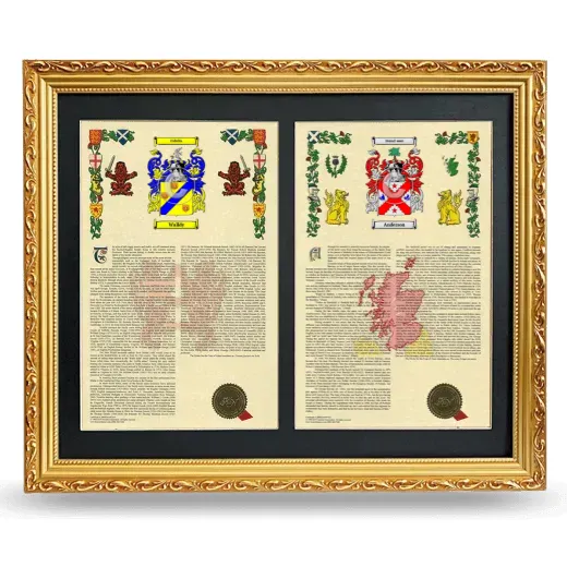 Double Armorial History Framed - Gold