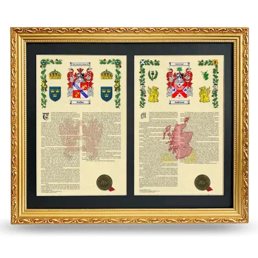 Double Armorial History Framed - Gold