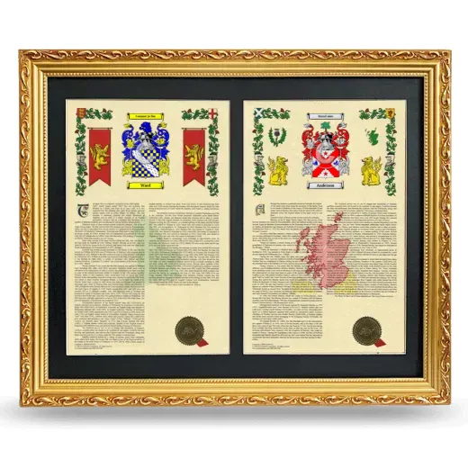Double Armorial History Framed - Gold