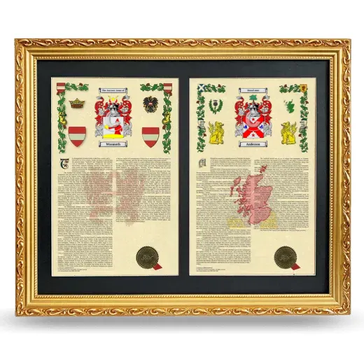 Double Armorial History Framed - Gold