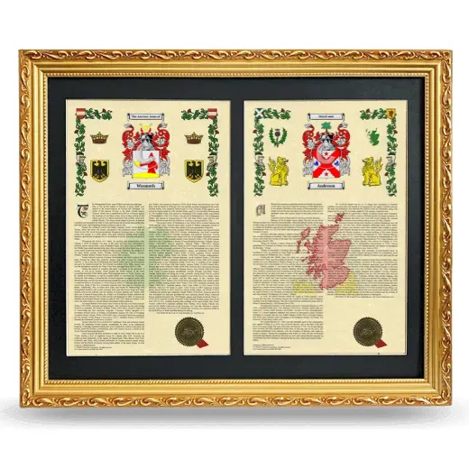 Double Armorial History Framed - Gold