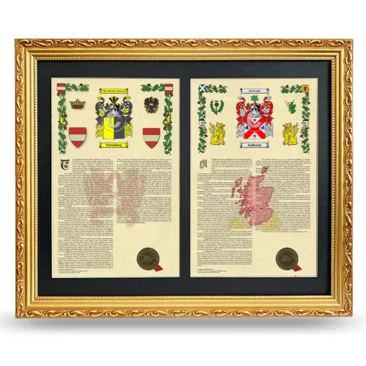 Double Armorial History Framed - Gold