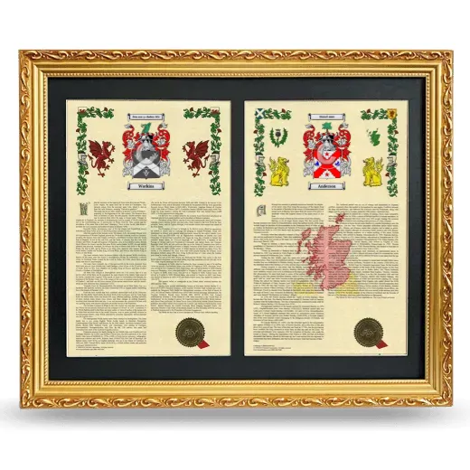 Double Armorial History Framed - Gold