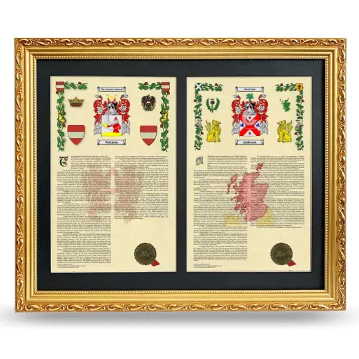 Double Armorial History Framed - Gold