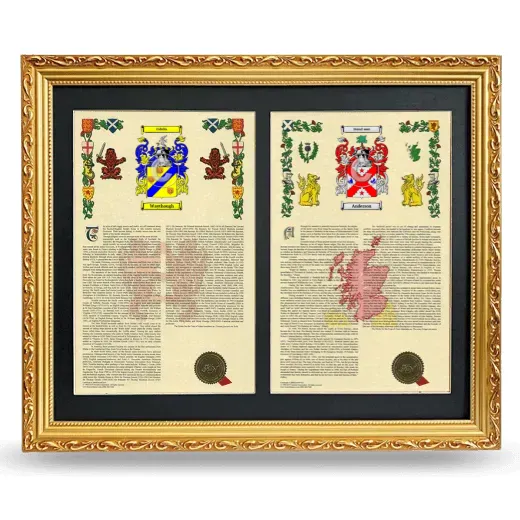 Double Armorial History Framed - Gold