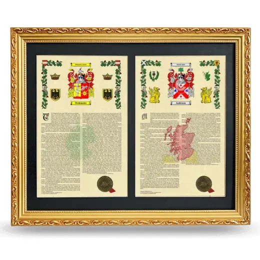 Double Armorial History Framed - Gold