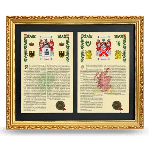 Double Armorial History Framed - Gold