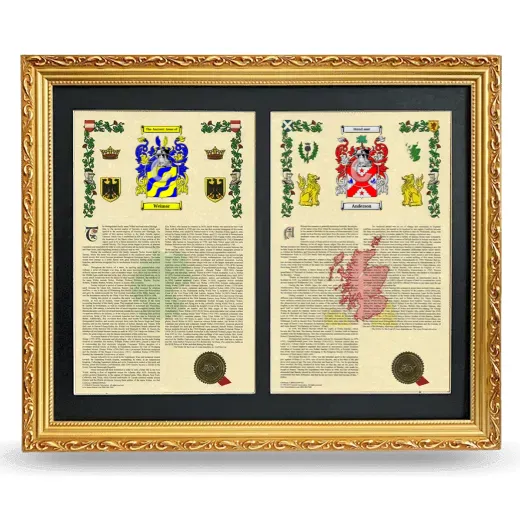 Double Armorial History Framed - Gold