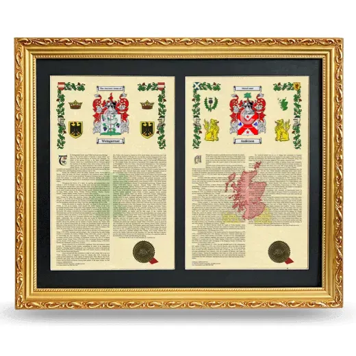 Double Armorial History Framed - Gold