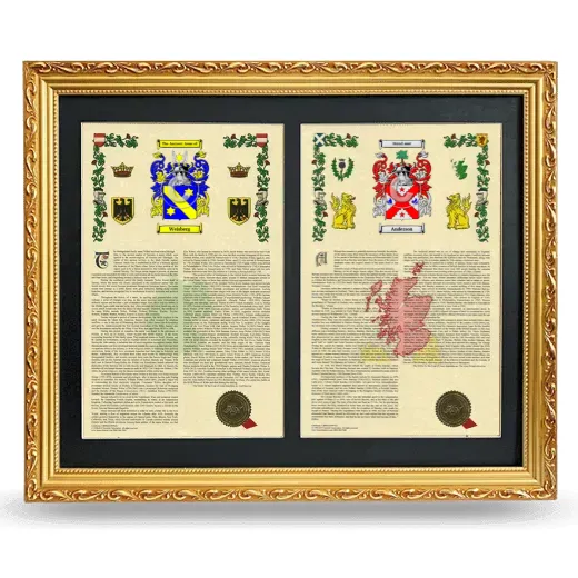 Double Armorial History Framed - Gold