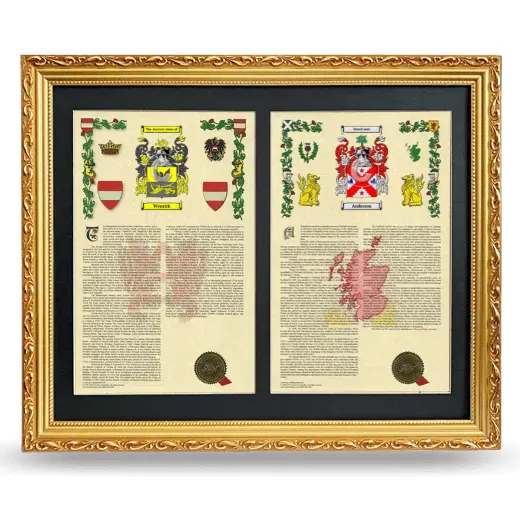 Double Armorial History Framed - Gold