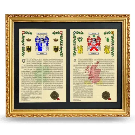 Double Armorial History Framed - Gold