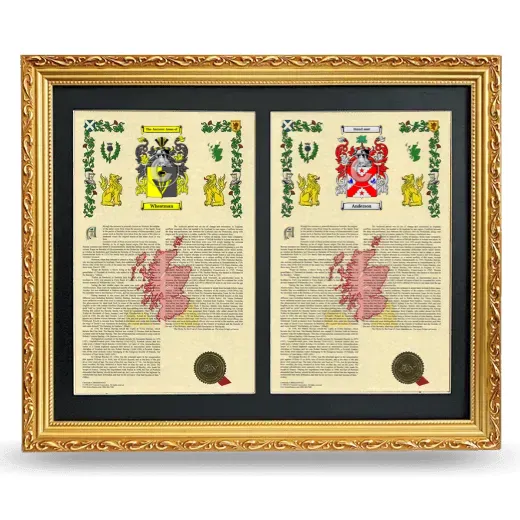 Double Armorial History Framed - Gold