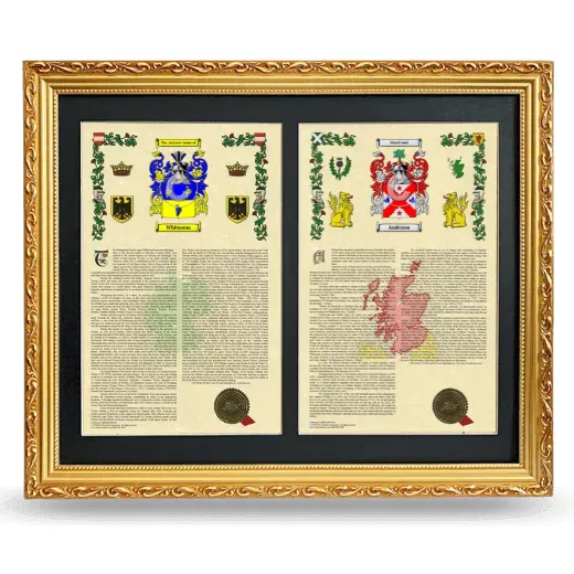 Double Armorial History Framed - Gold