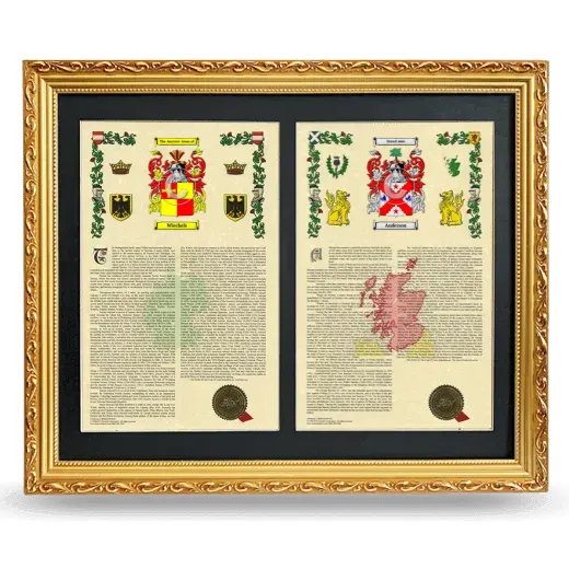 Double Armorial History Framed - Gold