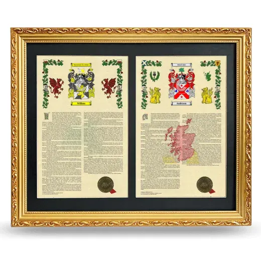 Double Armorial History Framed - Gold