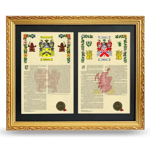 Double Armorial History Framed - Gold