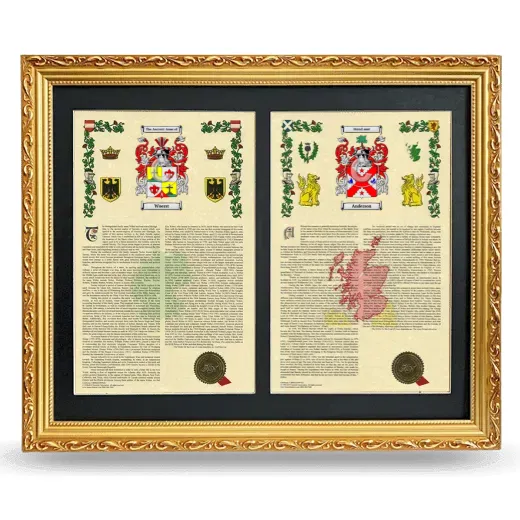 Double Armorial History Framed - Gold