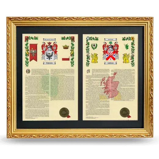 Double Armorial History Framed - Gold