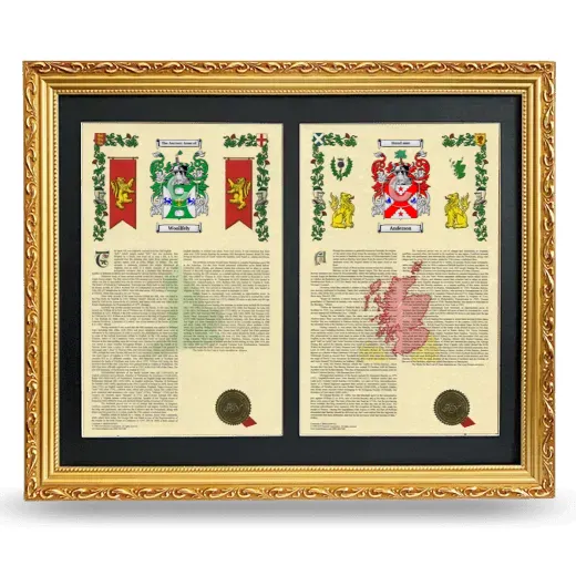 Double Armorial History Framed - Gold