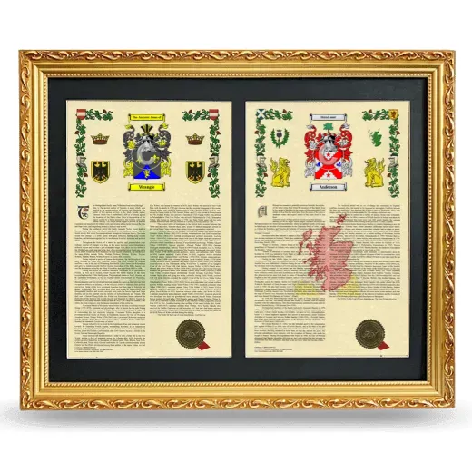 Double Armorial History Framed - Gold
