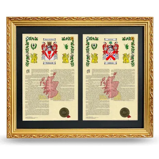 Double Armorial History Framed - Gold