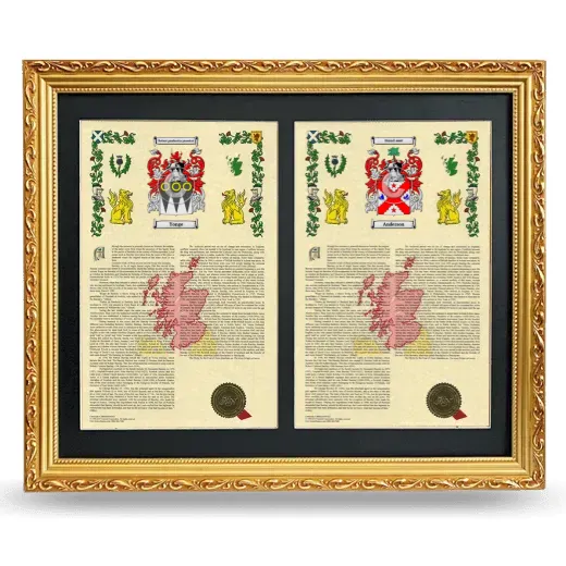 Double Armorial History Framed - Gold