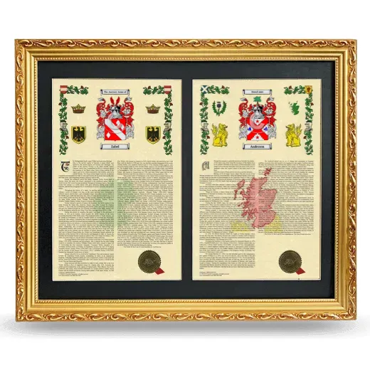 Double Armorial History Framed - Gold