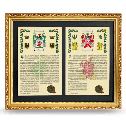 Double Armorial History Framed - Gold