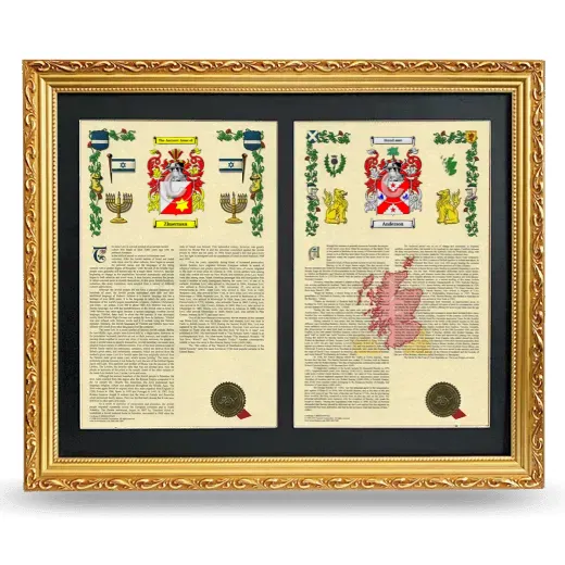 Double Armorial History Framed - Gold
